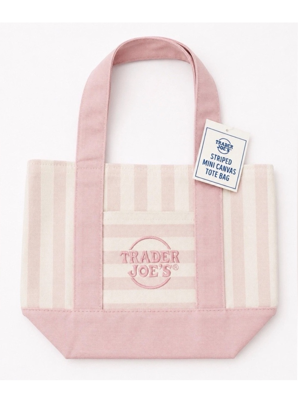 Trader Joe’s Limited Edition Pale Pink Mini Stripe Tote—Summer 2026 Collector - Picture 2 of 8
